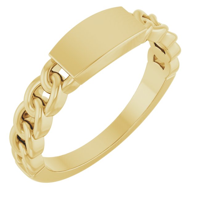 14K Engravable Chain Link Ring