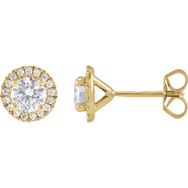 Diamond Halo Stud Earrings