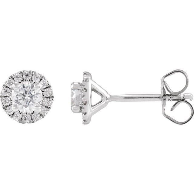 Diamond Halo Stud Earrings