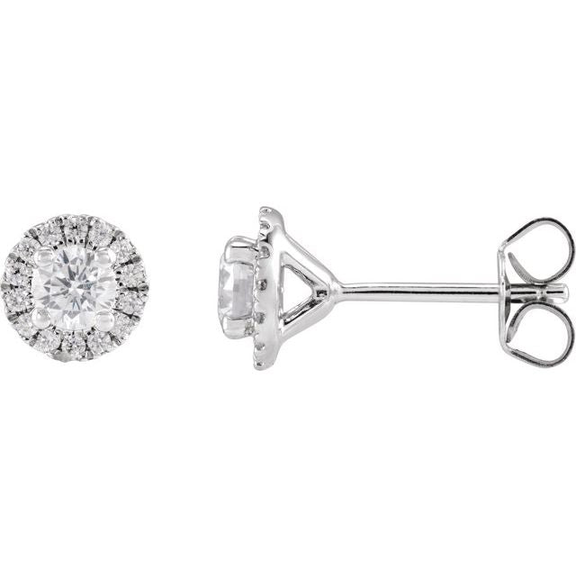 Diamond Halo Stud Earrings