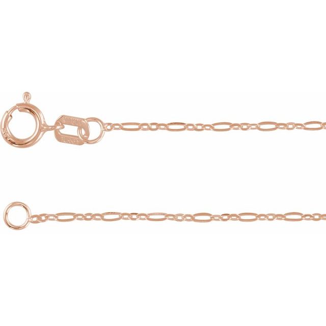 14K 1.25 mm Figaro Chain