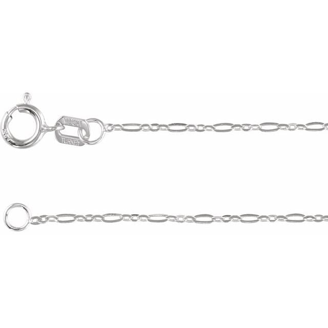 14K 1.25 mm Figaro Chain