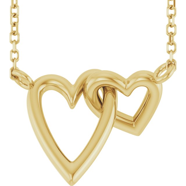 14K Interlocking Hearts 18" Necklace