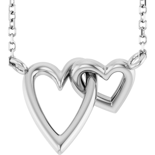 14K Interlocking Hearts 18" Necklace