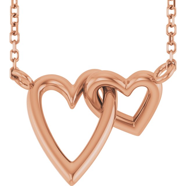 14K Interlocking Hearts 18" Necklace