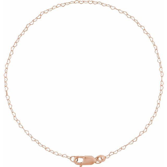 14K .8 mm Heart Chain