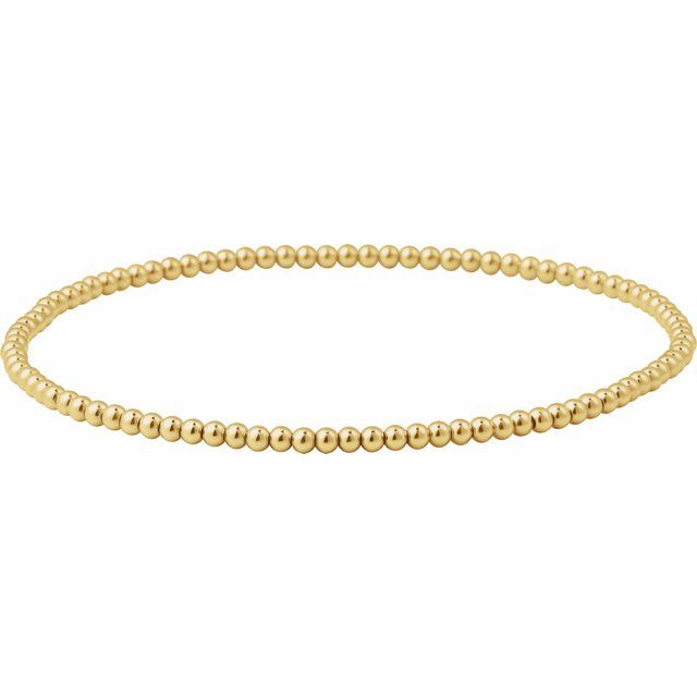 14K Yellow Gold-Filled 2-6 mm Elastic Bead 6 1/2" Bracelet