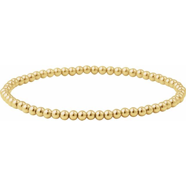 14K Yellow Gold-Filled 2-6 mm Elastic Bead 6 1/2" Bracelet