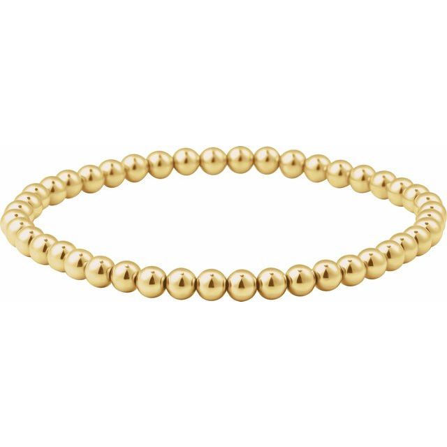 14K Yellow Gold-Filled 2-6 mm Elastic Bead 6 1/2" Bracelet