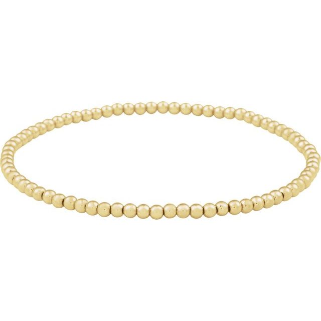 14K Yellow Gold-Filled 2-6 mm Elastic Bead 6 1/2" Bracelet