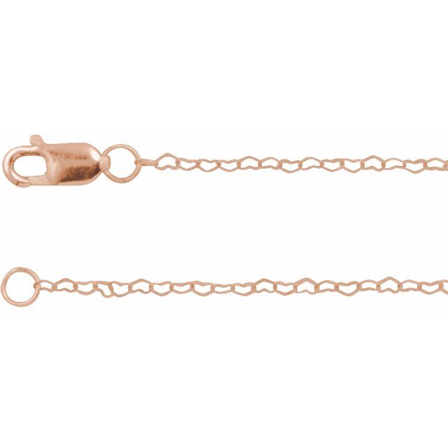 14K .8 mm Heart Chain