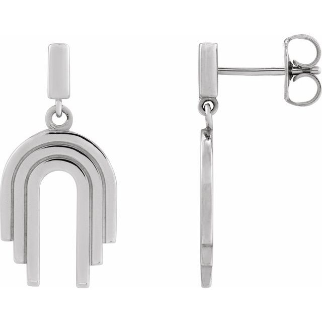 14K Geometric Arch Dangle Earrings