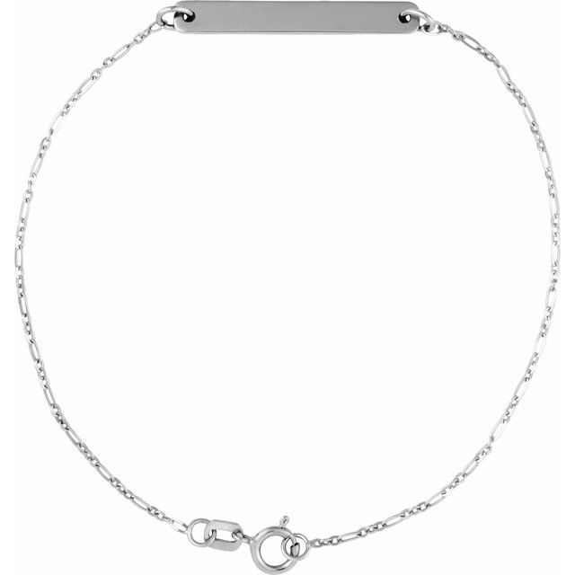 14K Engravable Bar 7" Bracelet