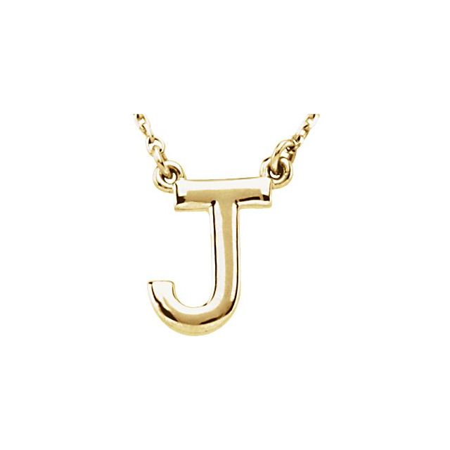 Lettered Elegance – 14K Block Initial Necklace