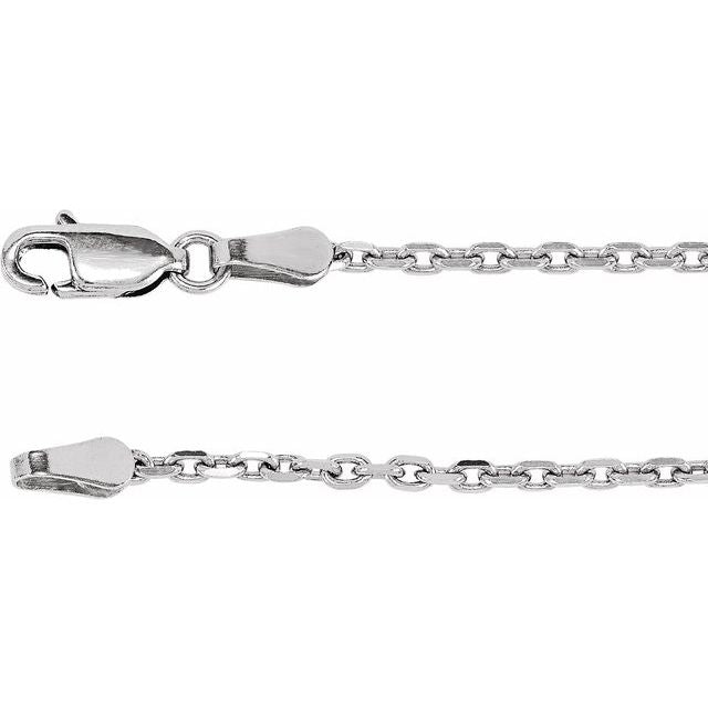 14K 2 mm Diamond-Cut Cable Chain