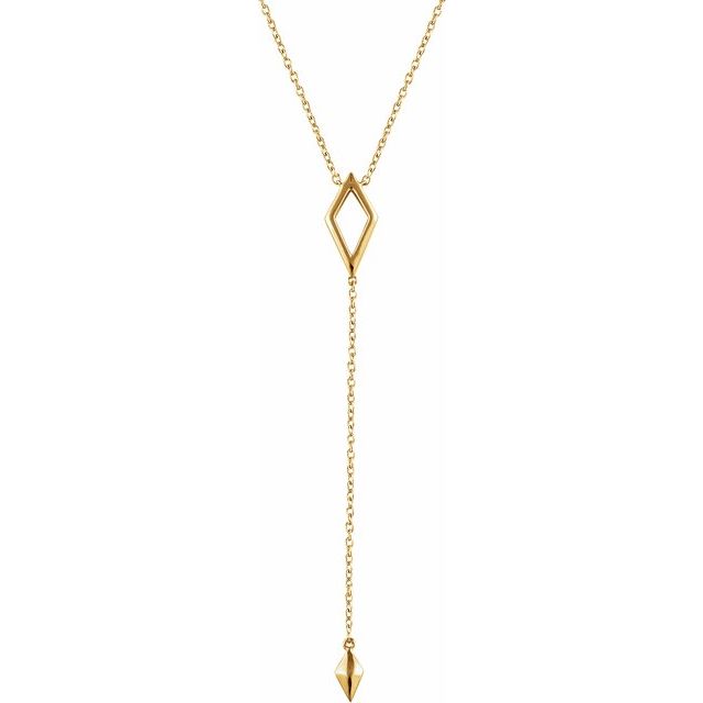 14K Geometric 16-18" Y Necklace