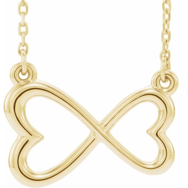 14K Infinity-Inspired Heart 16-18" Necklace