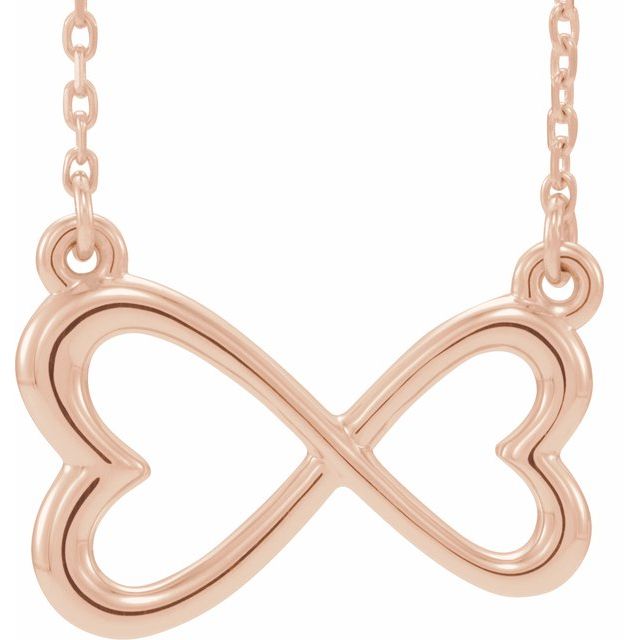 14K Infinity-Inspired Heart 16-18" Necklace
