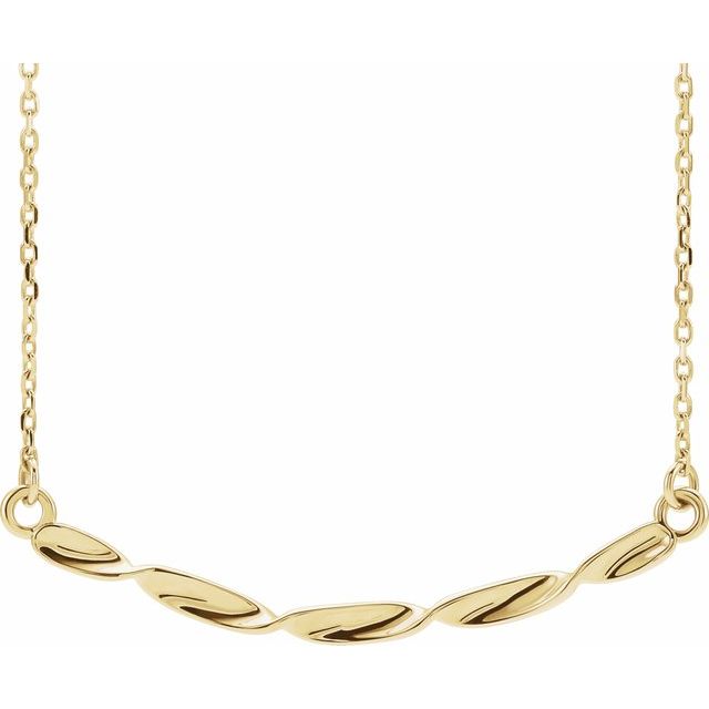 14K Twisted Bar 16-18" Necklace