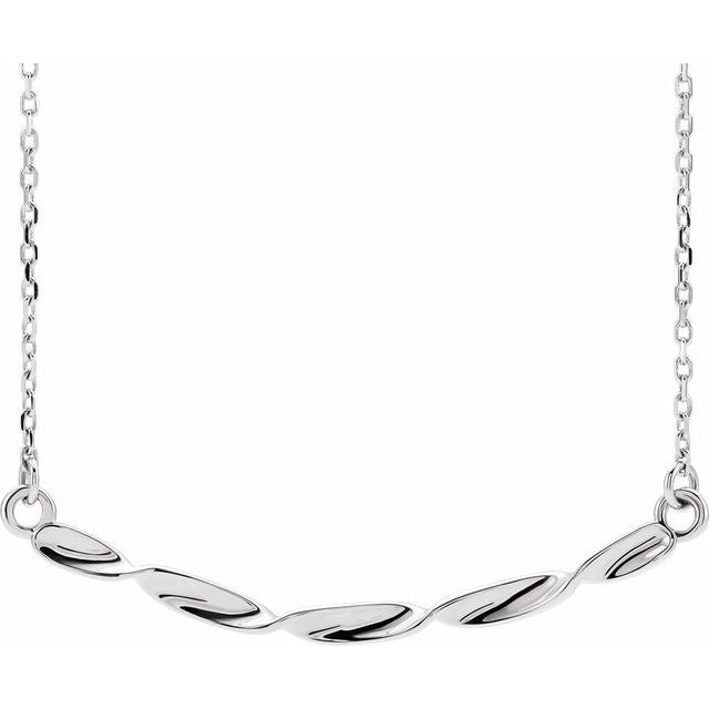 14K Twisted Bar 16-18" Necklace