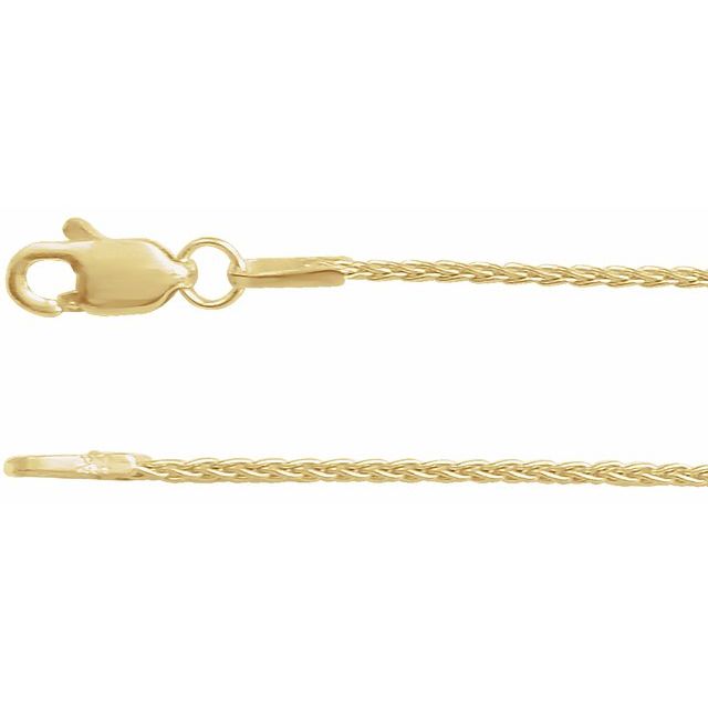 14K 1 mm Wheat Chain
