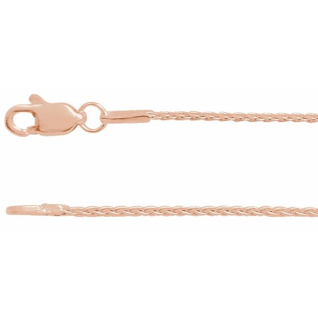 14K 1 mm Wheat Chain