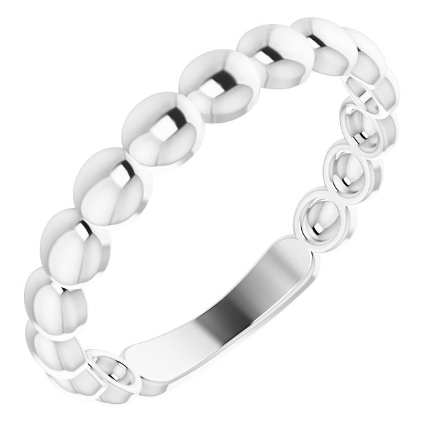 14K Stackable Bead Ring