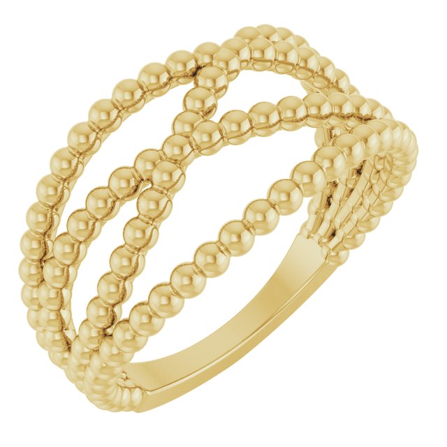 Luxe Intertwine – 14K Beaded Criss-Cross Beauty