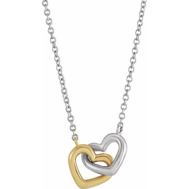 14K Interlocking Heart 16" Necklace