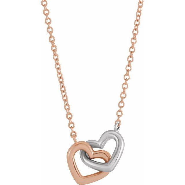 14K Interlocking Heart 16" Necklace
