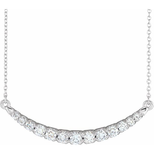 Golden Glow – Lab-Grown Diamond French-Set Bar Necklace