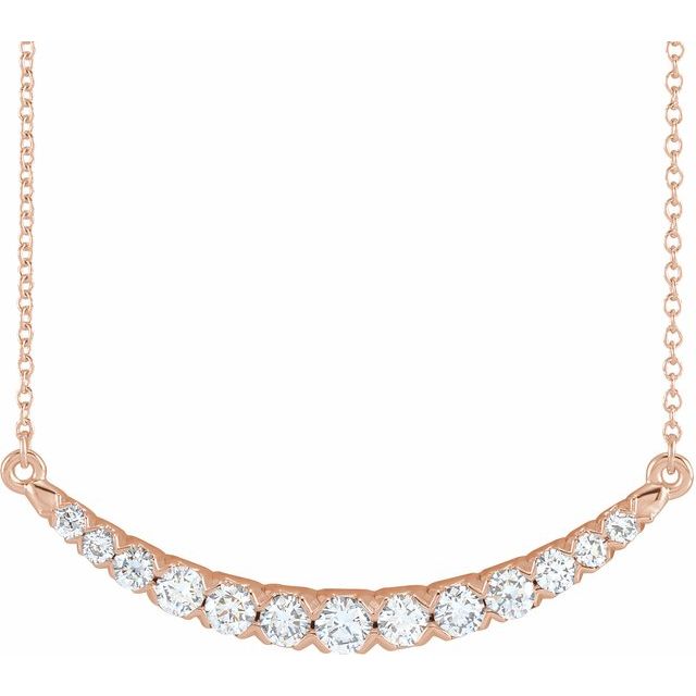 Golden Glow – Lab-Grown Diamond French-Set Bar Necklace