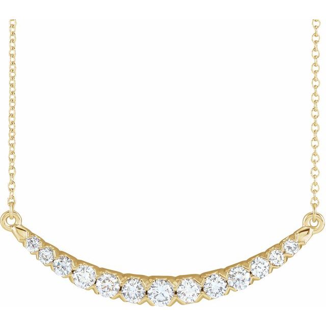 Golden Glow – Lab-Grown Diamond French-Set Bar Necklace