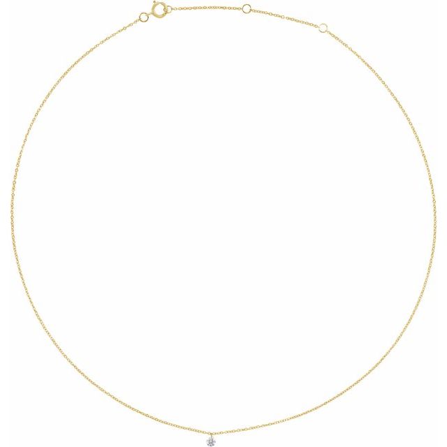 Timeless Elegance – Natural Diamond Solitaire Necklace