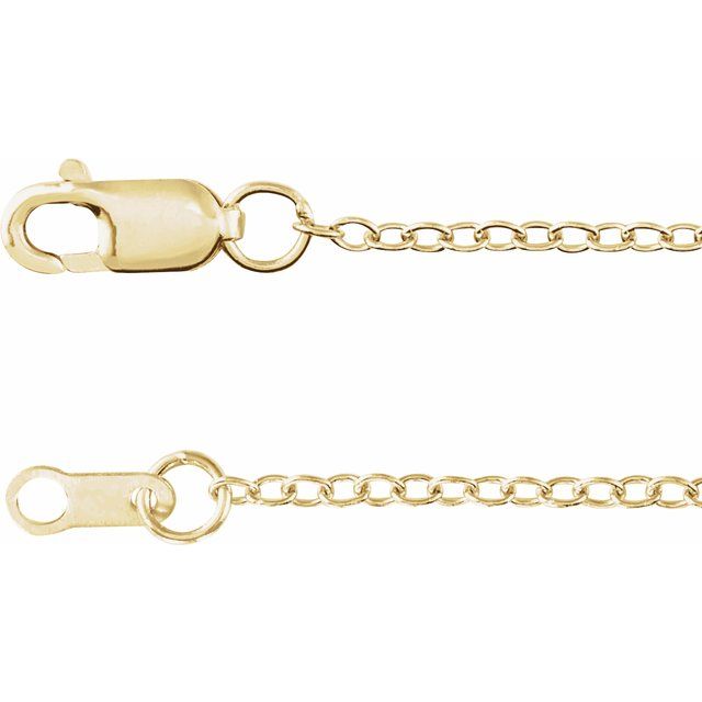 14K 1.3 mm Adjustable Cable Chain