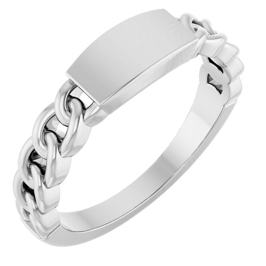 14K Engravable Chain Link Ring