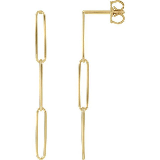 14K Paperclip-Style Earrings