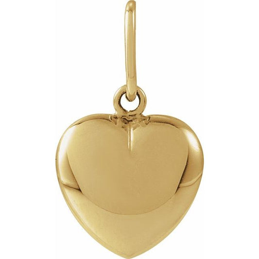 14K Puffed Heart Pendant