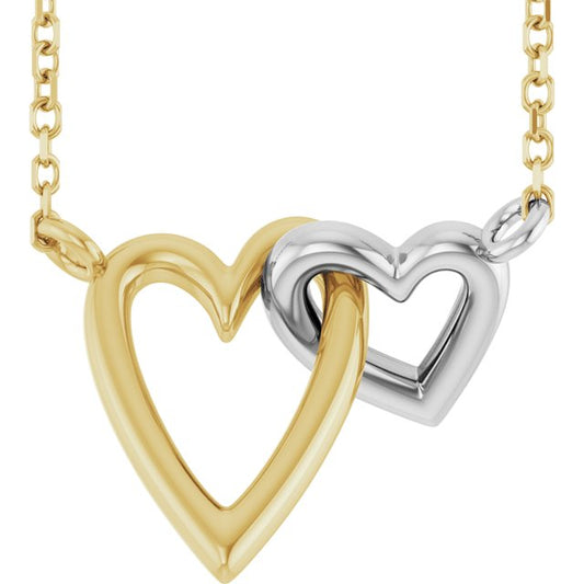 14K Interlocking Hearts 18" Necklace