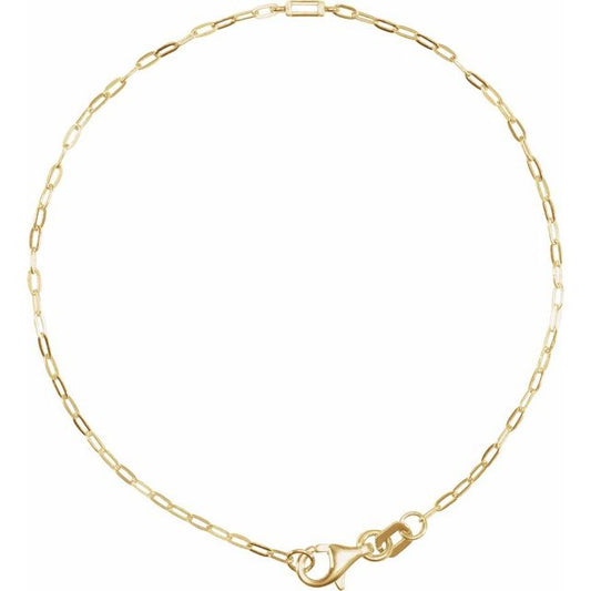 Golden Connections: 14K Diamond-Embraced Link Bracelet