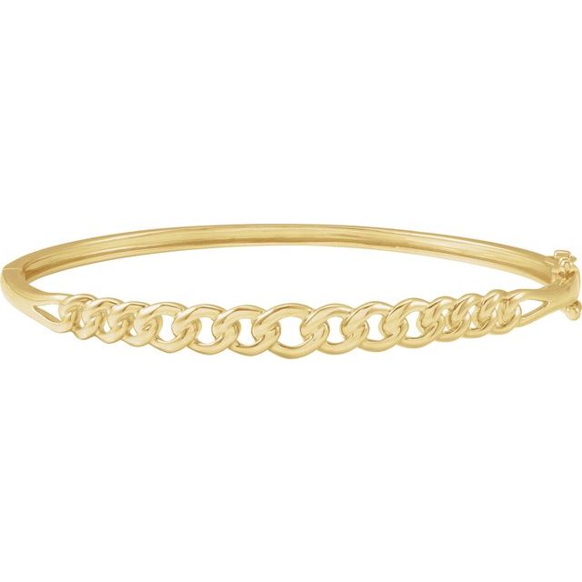 Luxe Links – 14K Polished Chain Bangle