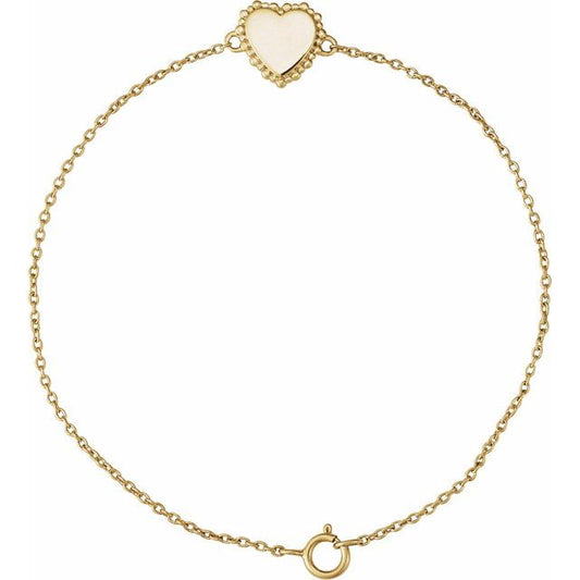 14K Heart 7" Bracelet