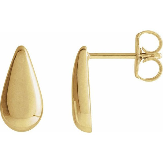 14K Teardrop Stud Earrings