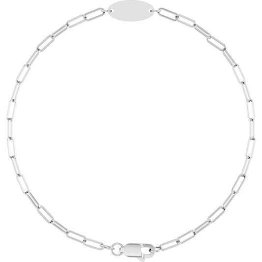 14K Engravable Oval 7" Bracelet