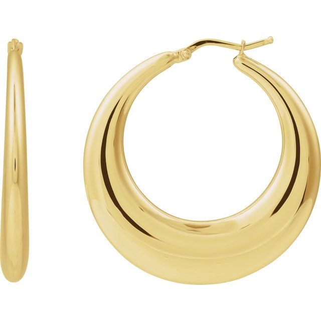 Golden Aura – 14K Polished Hoop Perfection