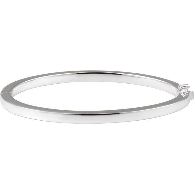 Square Tube Hinged Bangle 7" Bracelet