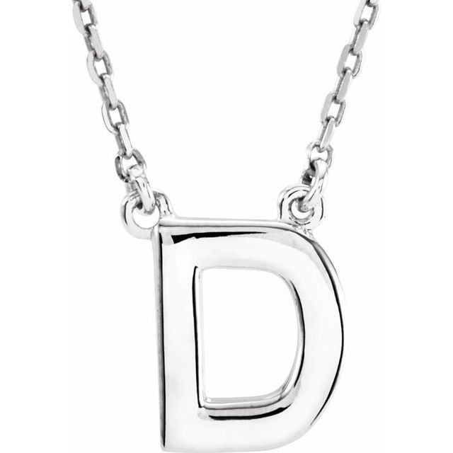 Lettered Elegance – 14K Block Initial Necklace