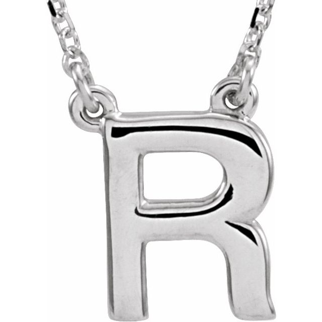 Lettered Elegance – 14K Block Initial Necklace