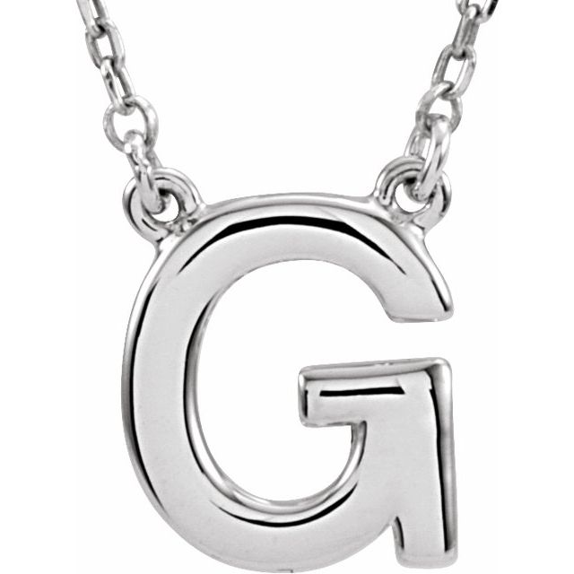 Lettered Elegance – 14K Block Initial Necklace