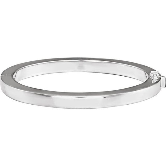 Square Tube Hinged Bangle 7" Bracelet